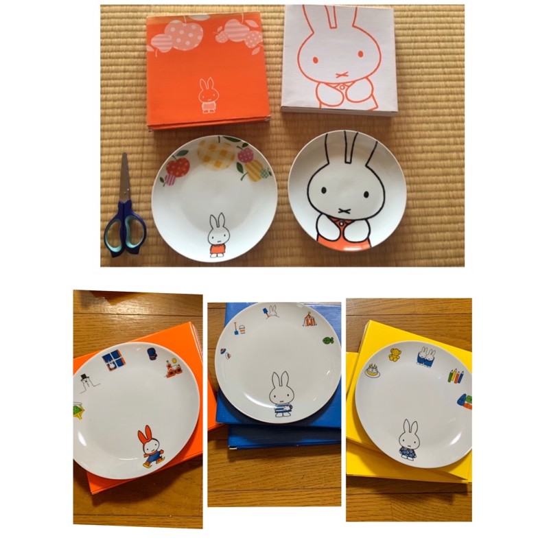 日本 japan 帶回 米菲兔 陶瓷 大盤子 餐具 miffy 碗盤 盒裝器皿 限量 限定正品 未使用 造型 湯匙 蘋果