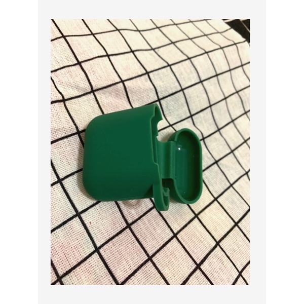 Airpods 1代2代 硅膠外殼保護套 單色 深綠色 二手 耐用