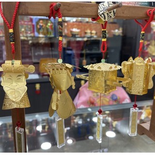 《大甲鎮瀾宮》大甲媽金箔吊飾 財神爺金箔吊飾 光明燈金箔吊飾 媽祖鑾轎金箔吊飾