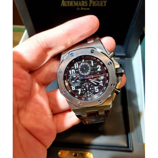 『已交流』👏👏AP 愛彼 26470 ST 黑熊 皇家橡樹離岸型 計時碼錶 26470ST AudemarsPiguet