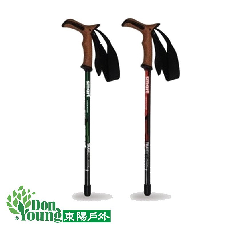台灣品牌登山杖 T型軟木握把 碳纖 鎢鋼頭 避震僅 270g 登山健行(一入) RIWAT401D