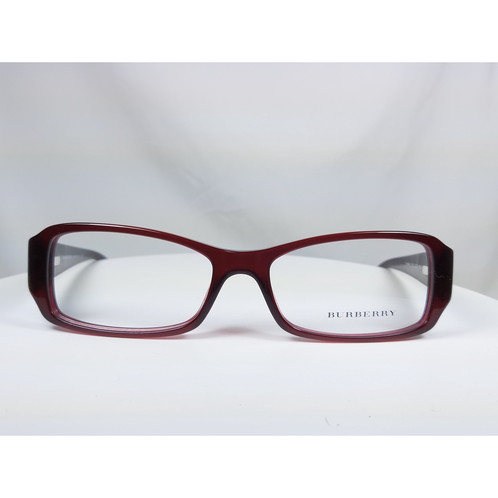 『逢甲眼鏡』BURBERRY 光學鏡框 全新正品 酒紅色膠框 側邊方形水鑽【B2069B 3014】