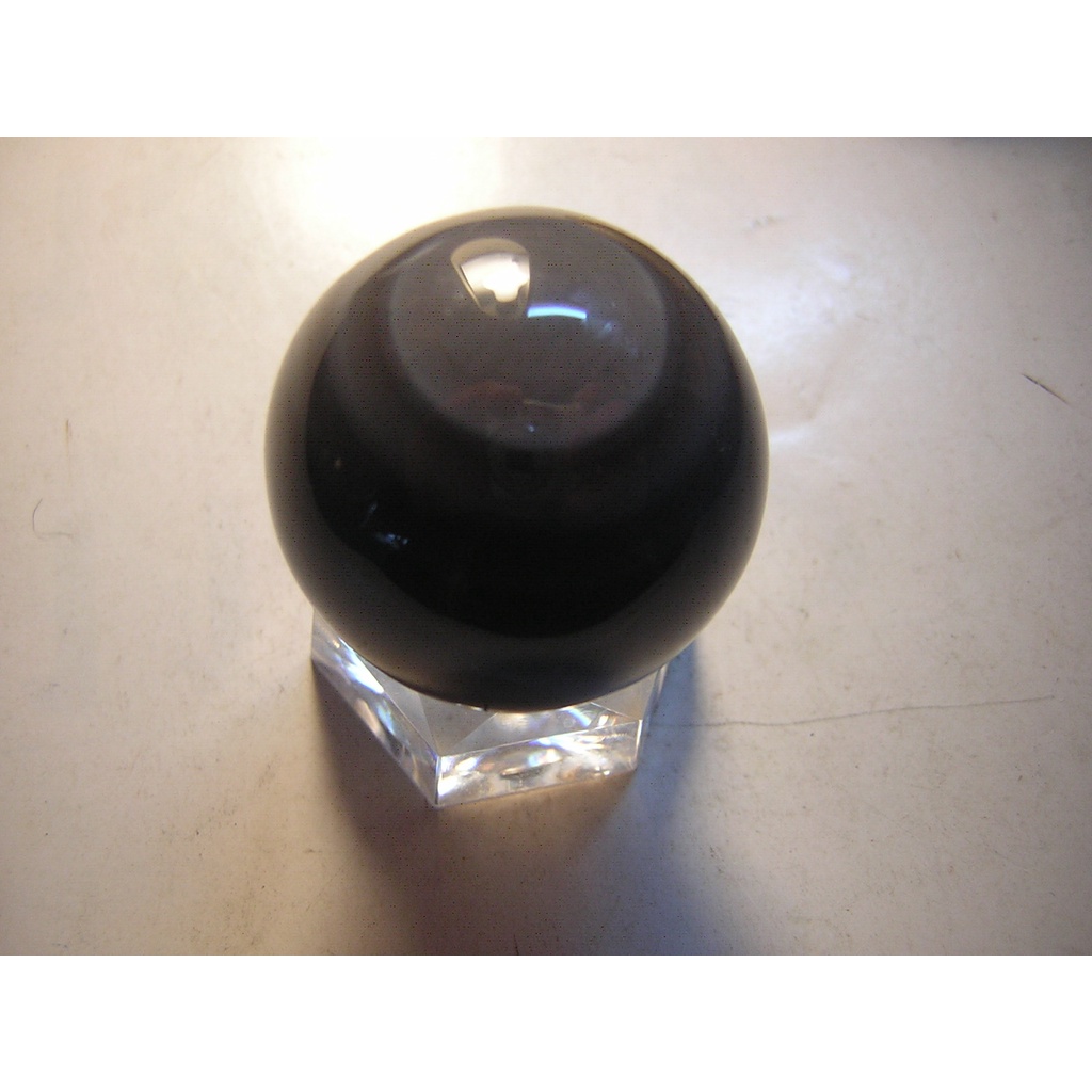 【采鑫坊】黑曜石水晶球~帶雙眼黑曜球29.5mm《直購品》附座~