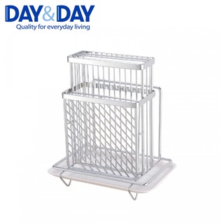 《DAY&DAY 日日》桌上型刀柄砧板架 ST3215TS 附滴水盤 304不鏽鋼 頂級鍍鉻表面防護處理 臺灣製造 免運
