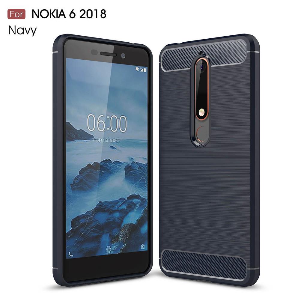 Nokia 6.1 防震碳纖維外殼矽橡膠蓋拉絲紋理諾基亞 6 2018