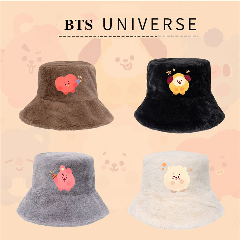 Kpop BTS 印花漁夫帽 BT21 韓版時尚休閒帽