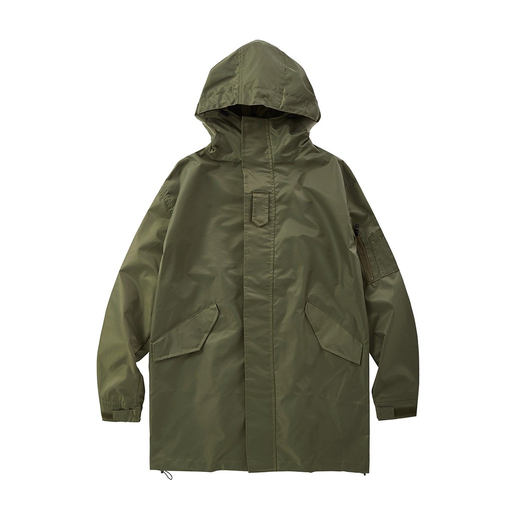 加州椰子 CACO NAVY 軍綠 風衣 長版 立領 外套