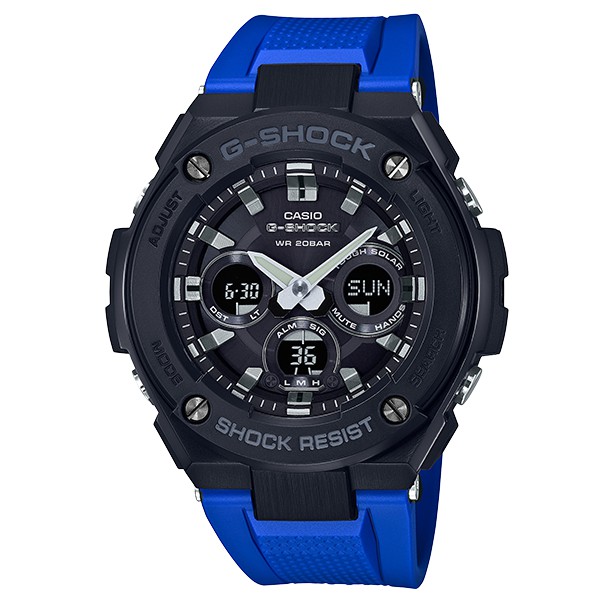 【聊聊甜甜價】CASIO G-SHOCK GST-S300G-2A1 太陽能雙顯電子錶(黑X藍)