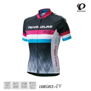 【單車森林】Pearl izumi (W621-B-17)抗UV 專業級女性短袖車衣-黑底/紅白藍