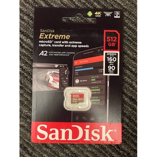 SanDisk 512GB Extreme U3 microSDXC V30 A2 記憶卡 讀取160MB/s 全新未拆