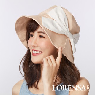 Lorensa蘿芮 純棉抗UV防曬遮陽帽｜蝴蝶結設計 可摺疊好攜帶 夏日甜美漁夫帽