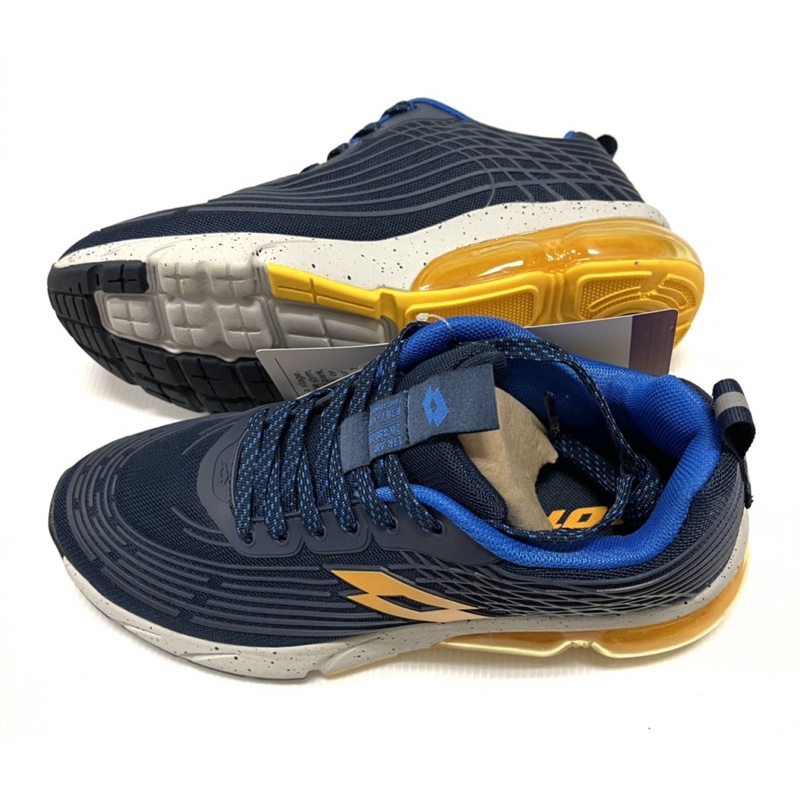 【LOTTO】男 氣動樂跑 KPU氣墊跑鞋(深藍/黃-LT1AMR3106)-鞋之誠