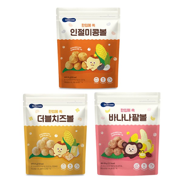 韓國 BEBECOOK 寶膳 嬰幼兒玉米球(原味/雙倍起司/香蕉紅豆)【麗兒采家】