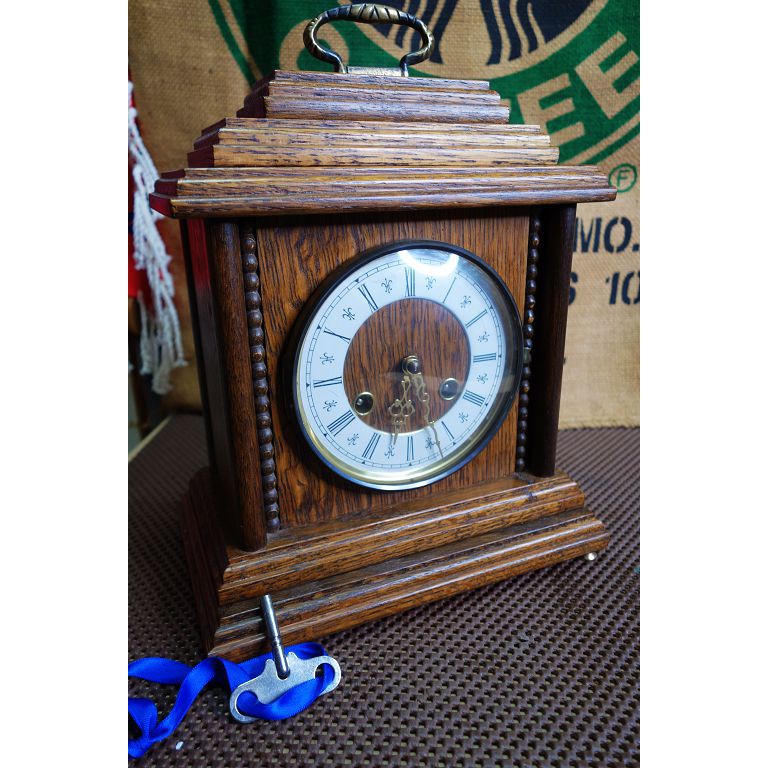 歐洲收藏品 德國FRANZ HERMLE桌上型古董鐘/發條鐘　Bim-Bam鐘聲 整點半點報時