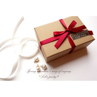 REPL) 牛皮紙盒 禮物盒禮物盒 小盒 紙盒 方盒 生日 包裝 緞帶 手作 手工紙盒 BX