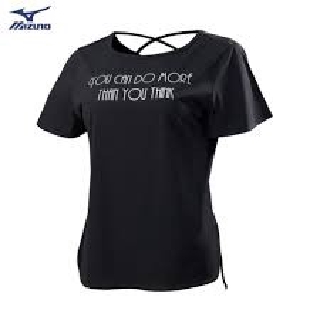MIZUNO 美津濃 瑜珈 短袖T恤 女 黑 K2TA970209