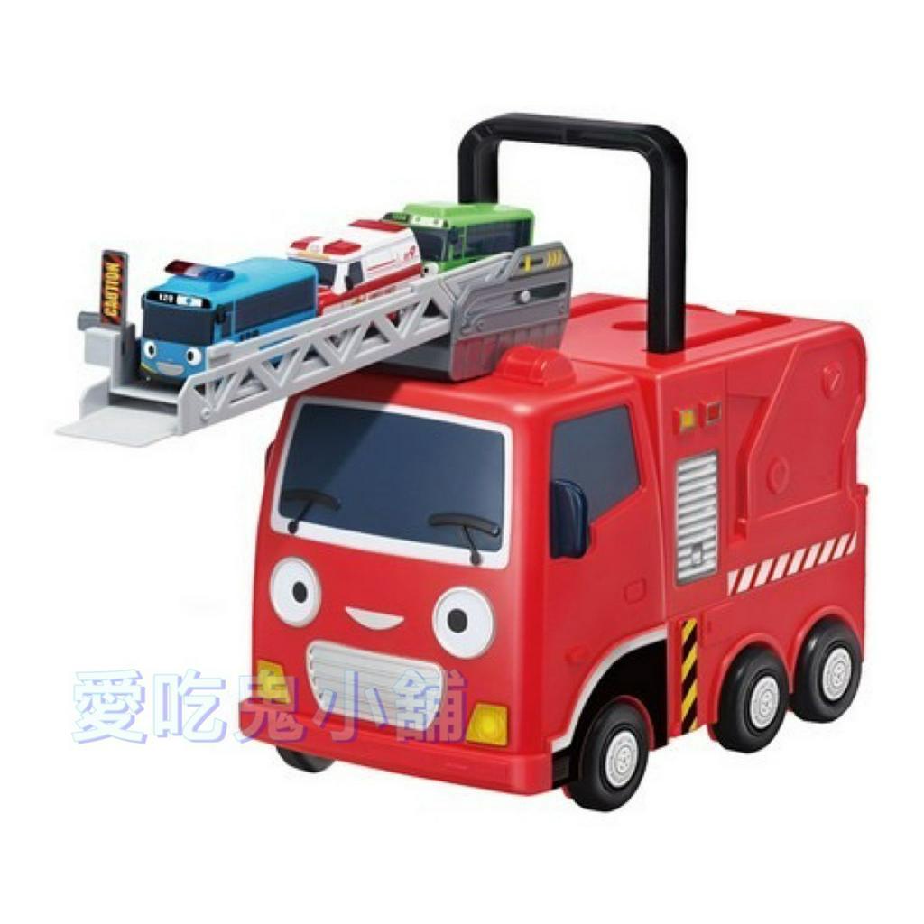 韓國-小巴士tayo雲梯車(不含小車) 玩具遊戲 法蘭克 消防車 手提 車子收納盒