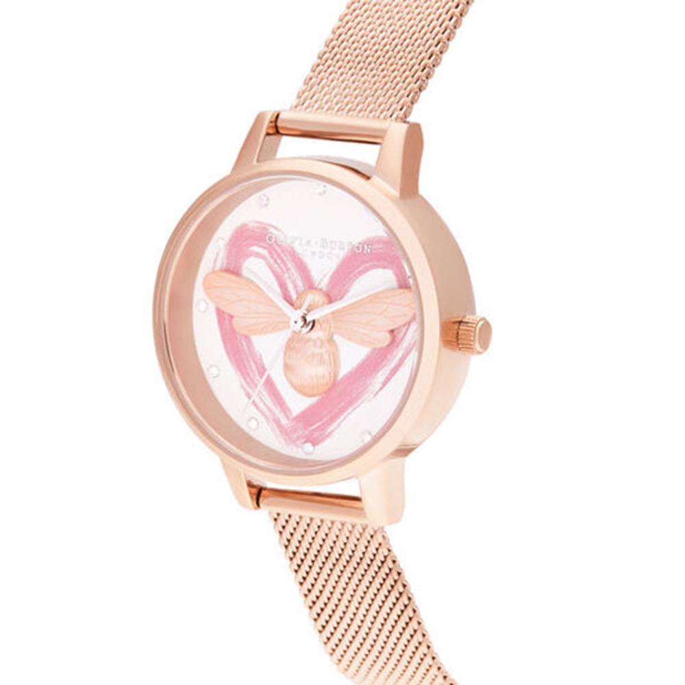 【Olivia Burton】You Have My Heart ROSE粉色錶(OB16FB01)