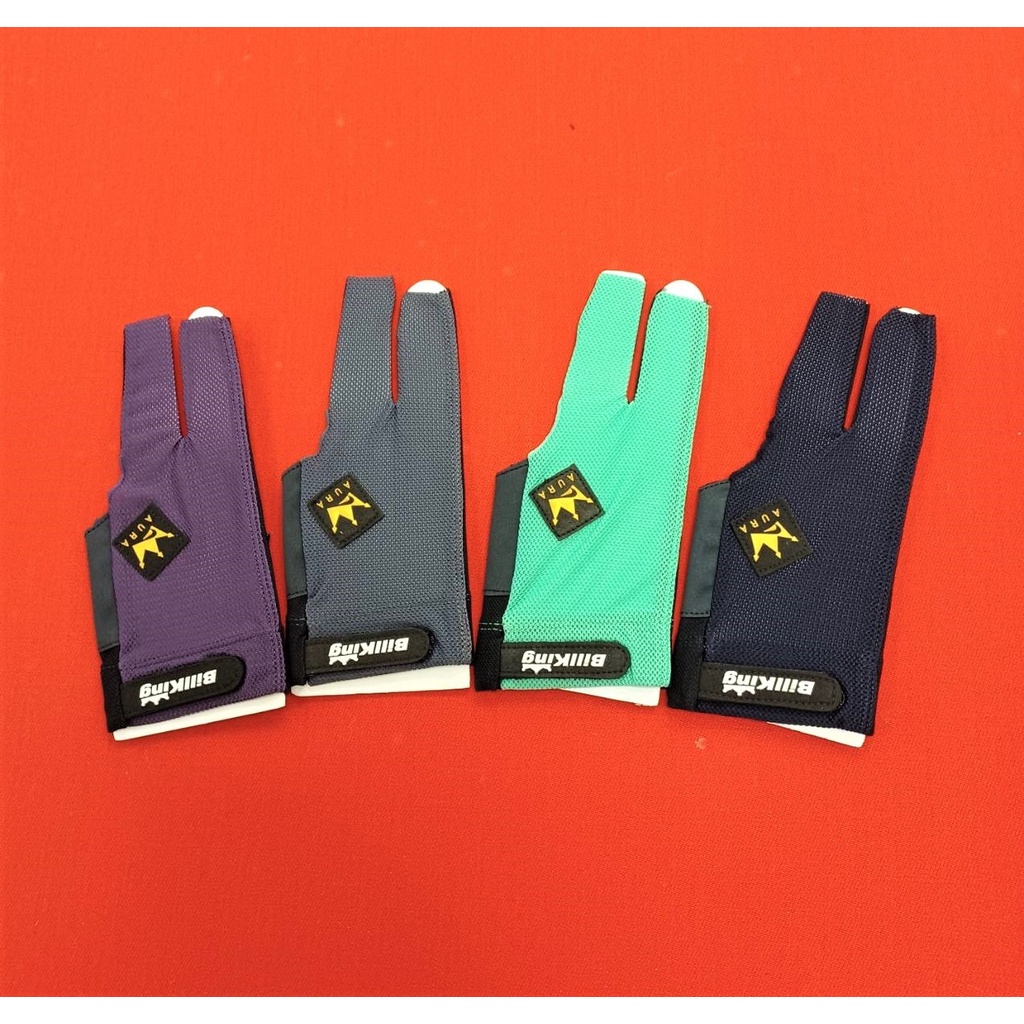 全揚撞球  BILLKING(綠、迷彩、灰、黑、紫)三指手套*網布設計