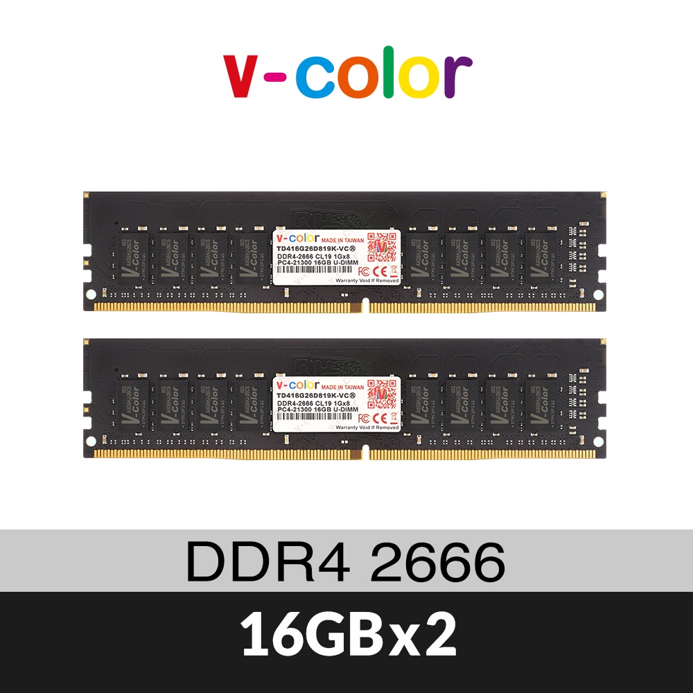 v-color 全何 DDR4 2666 32GB(16GB x 2) 桌上型記憶體