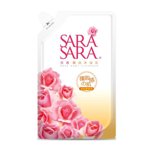 莎啦莎啦-玫瑰嫩白沐浴乳補充包800g