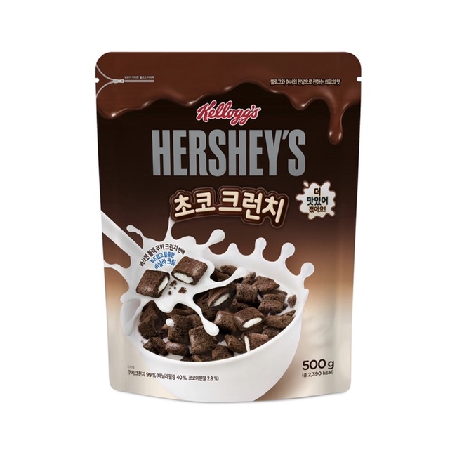 韓國代購❤️現貨 家樂氏與hershey's 聯名限定 巧克力牛奶夾心麥片500g