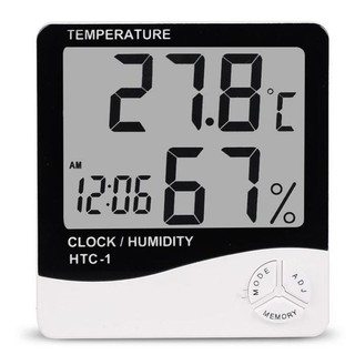 現貨 HTC-1 高準確度大螢幕 室內電子溫濕度計 家用溫度計 濕度計有鬧鐘