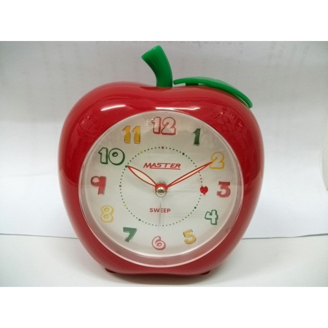[裕明鐘錶] 台灣製MASTER 紅蘋果靜音貪睡高音質和旋音樂鬧鐘(紅色)~JM-E611