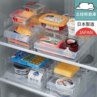 日本製 冰箱透明收納架 冰箱架 ㄇ字型 收納架 冰箱 冷藏 冷凍 廚房 收納 架高 置物架 分隔 分層 『北極熊倉庫』