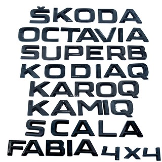 Skoda黑化字母斯柯達Octavia車標 Kamiq Scala Fabia Kodiaq4x4 Superb Kar