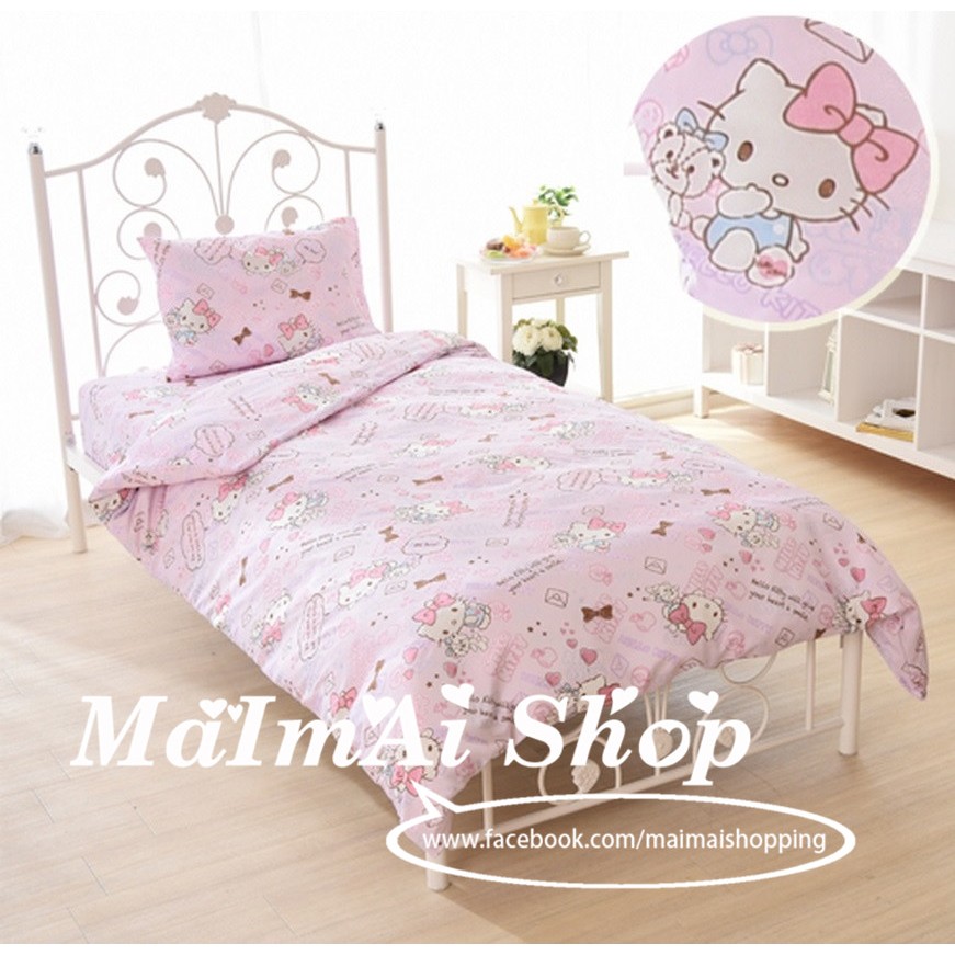 【MAIMAI SHOP♥】日韓精品 =預購 日本代購三麗鷗粉嫩HELLO KITTY單人床包床單組三件套