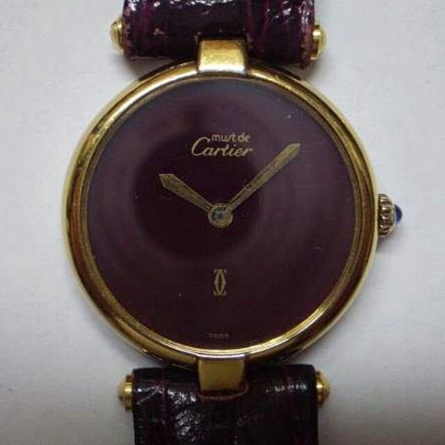 Cartier925銀包金經典錶原廠錶帶   保證真品