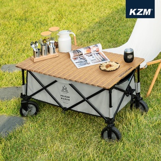 【綠色工場】KAZMI KZM 多功能露營折疊手拉車專用木桌板 (K21T3F03) 摺疊桌板 桌板