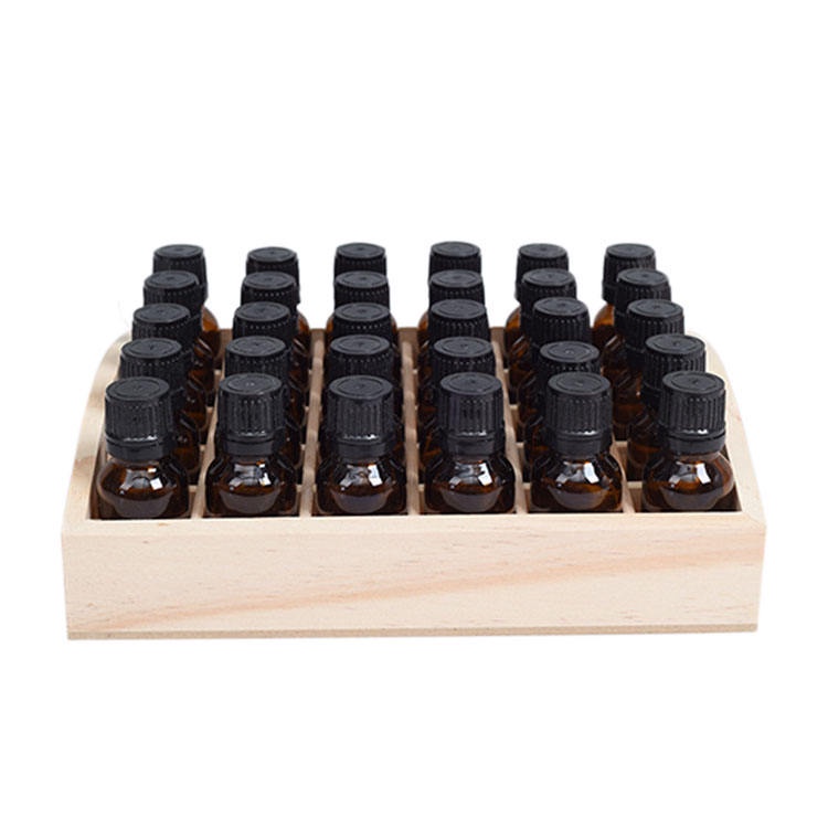 30 槽木製精油盒 15 毫升精油瓶盒收納盒適合 5-15 毫升,矩形油展示架收納架