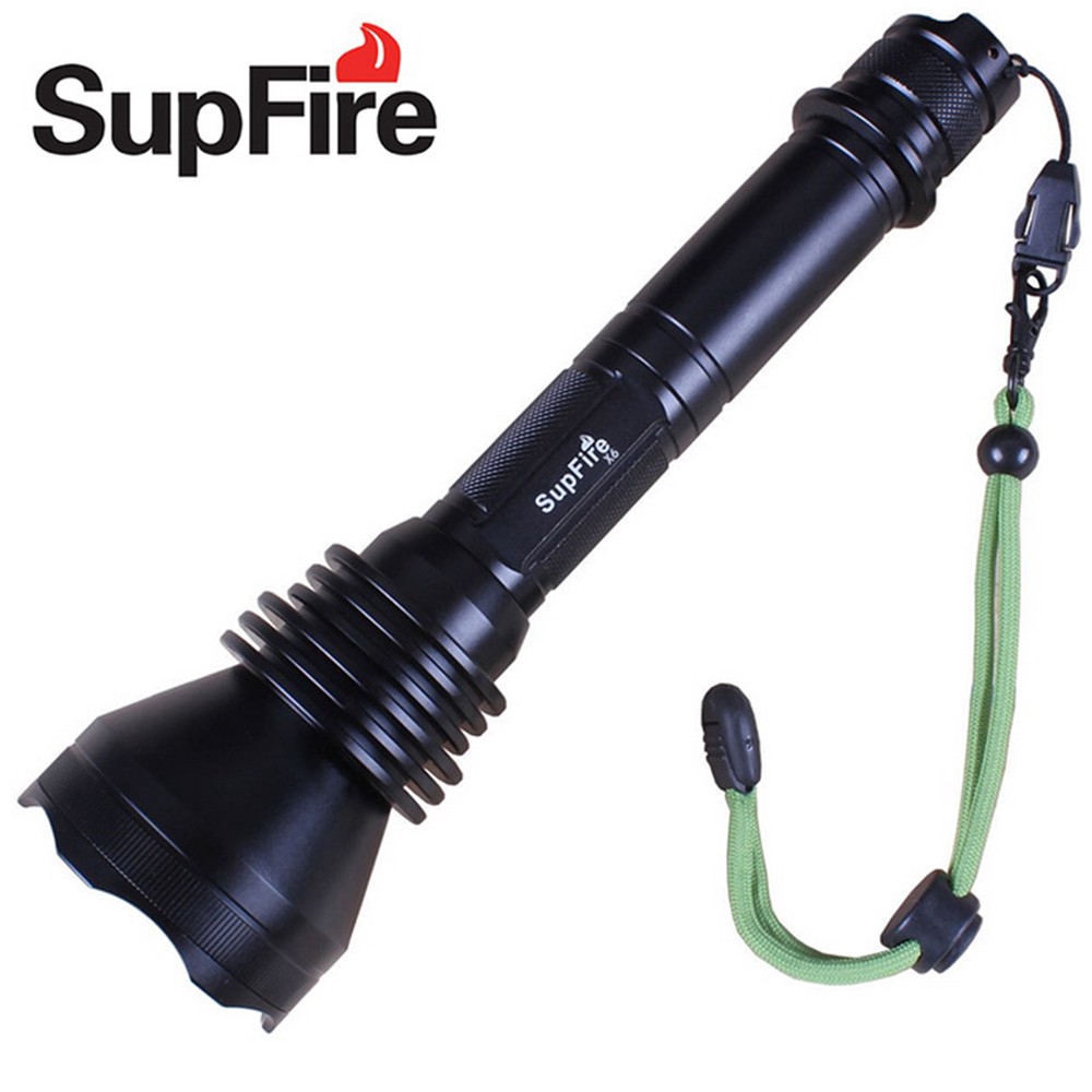 Supfire 超輕高品質 1200 流明 Cree Xml-T6 10W LED 手電筒,帶 3700mAh 電池,型