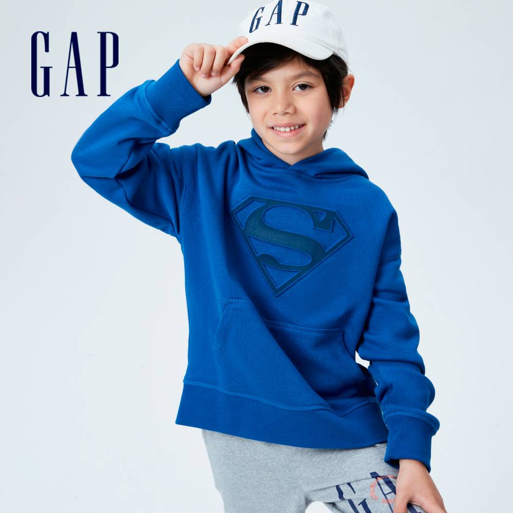 Gap 男童裝 Gap x DC™正義聯盟聯名 帽T-深藍色(824902)