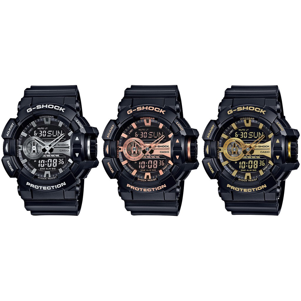 【八度空間】CASIO_G-SHOCK 全新原廠公司時尚大型錶冠多層次錶盤設計 #GA-400GB