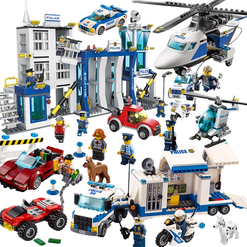 ✻拼圖拼搭積木城市極地探險系列警察局男孩子拼裝玩具2021新品禮物