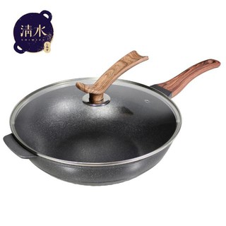 清水鍋具 - 輕石嚴選不沾炒鍋 - 35CM (無毒不沾鍋)