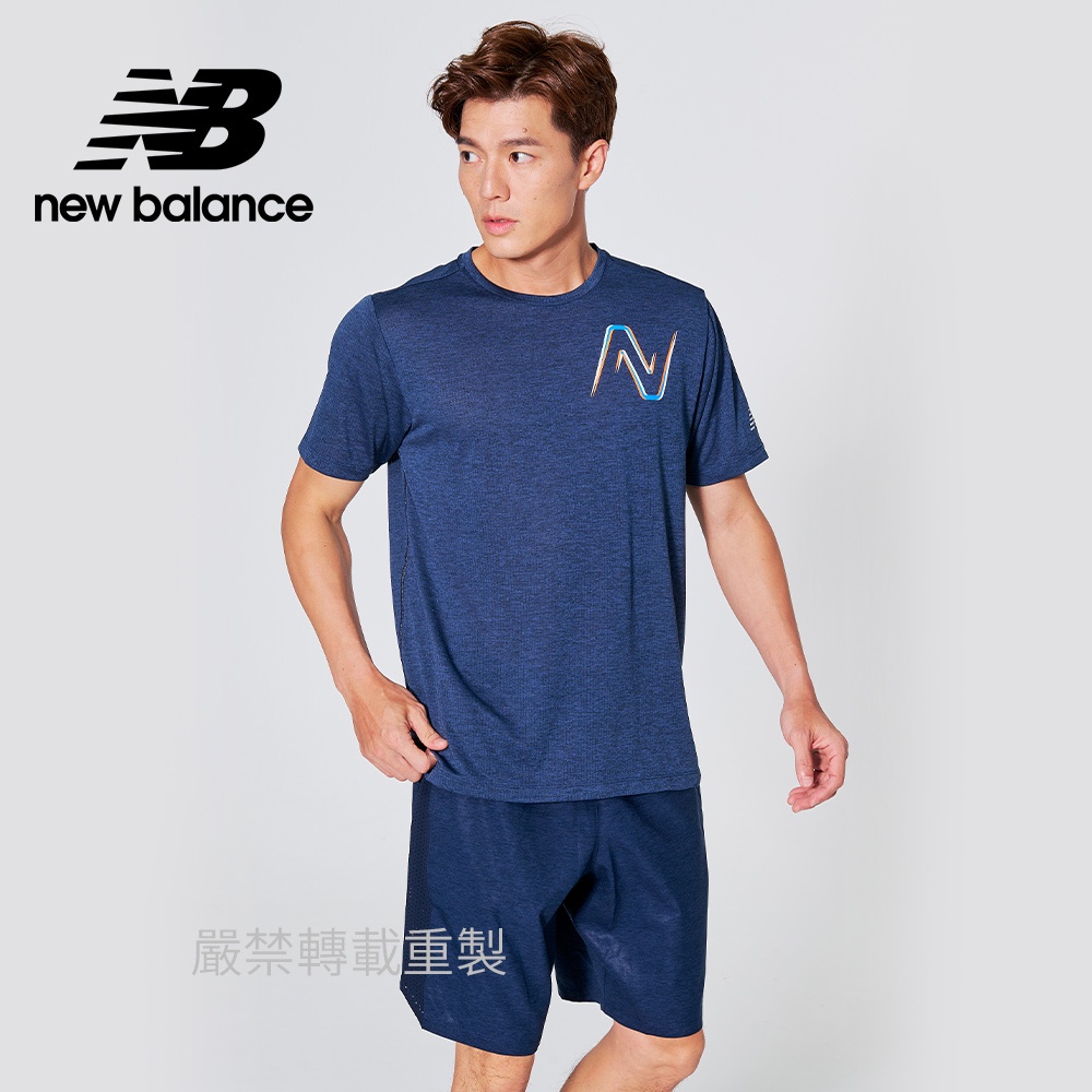 【New Balance】 NB ICEX短袖T_男性_深藍色_AMT21277ECR