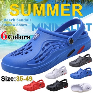 時尚男士休閒夏季 Crocs 沙灘涼鞋鏤空鞋旅行戶外拖鞋情侶鞋