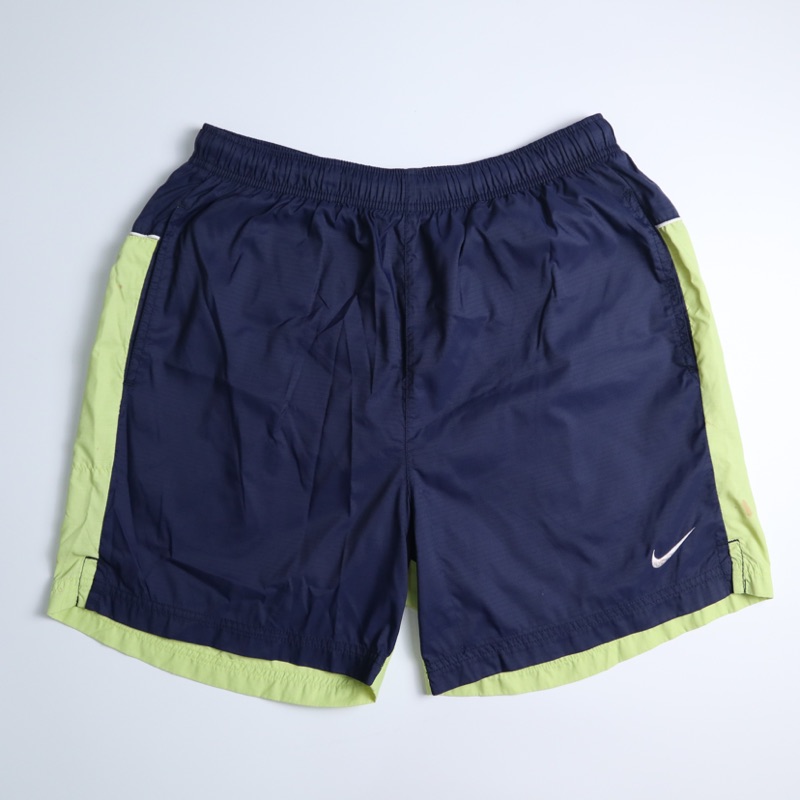 「富士鳥」古著 Nike 藍綠撞色運動短褲 運動褲 古著短褲
