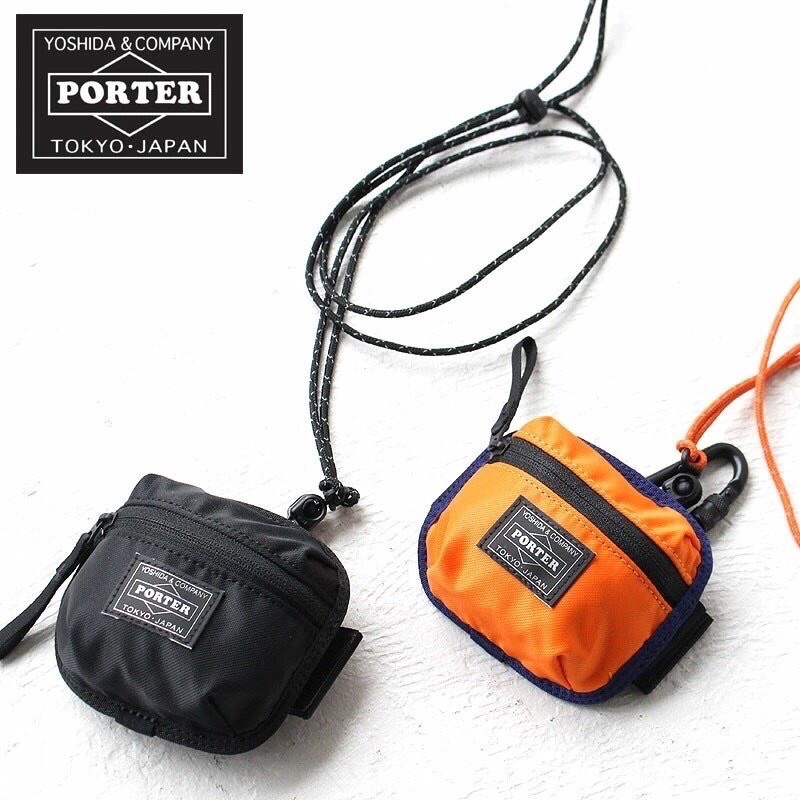 橘現貨 二手 日本製 PORTER COIN &amp; CARD CASE 掛式 零錢包 卡包 head porter