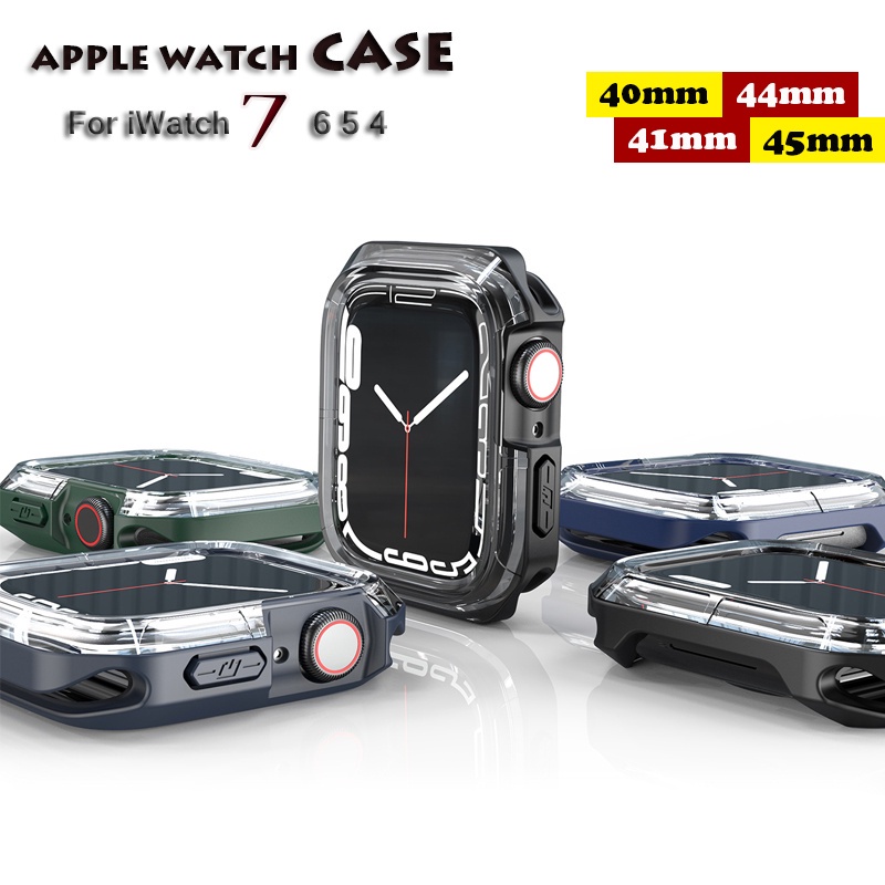 Apple Watch保護殼 7 6 5 4 SE 的 Pc + TPU 保護套 防摔殼 手錶軟殼 手錶框 蘋果手錶保護