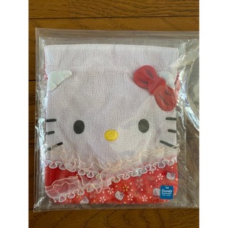 全新日本三麗鷗授權正品現貨Sanrio hello kitty巾着 日本限定哈囉凱蒂貓和風小提袋 蕾絲滾邊收納袋 束口袋