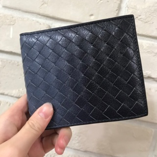 Bottega Veneta 男用藍色牛皮漸層短夾
