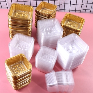 臺灣現貨 巴黎農樂園 100個月餅底託 泡殼 包裝盒 綠豆糕 內託金色透明 加厚 吸塑 月餅託（普）
