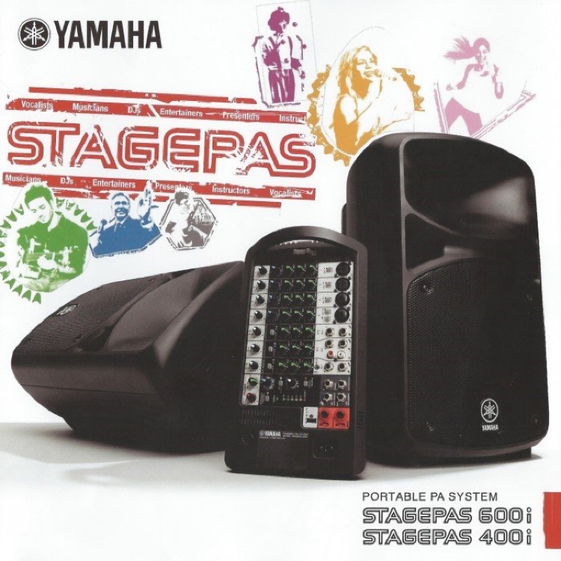 全新現貨免運費 YAMAHA 山葉 STAGEPAS 400i 可攜式音響PA系統PA喇叭 附原廠麥克風x1麥克風架x2