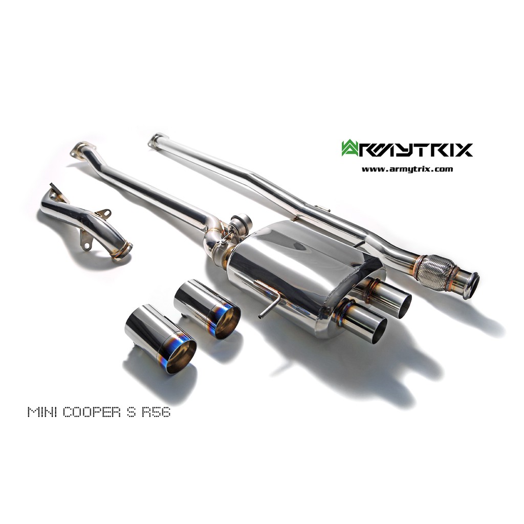 依馳國際Armytrix Mini cooperS R56/R57/R58/R59閥門中尾段+OBD閥門模組+二出尾飾管