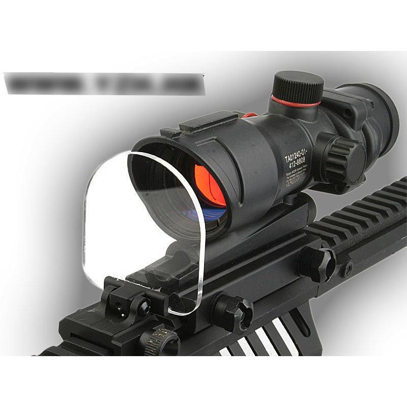 【QC軍品】寬軌魚骨專用折疊式狙擊鏡-內紅點保護片(適用各種內紅點) 壓克力 防BB彈 防彈 瞄具防護(含底座-半圓型)